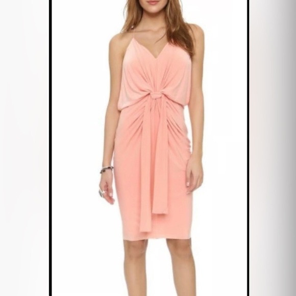 MISA Los Angeles Blush Domino Draped Mini Dress Bridesmaid Cocktail Sz XS NWT - Picture 1 of 14